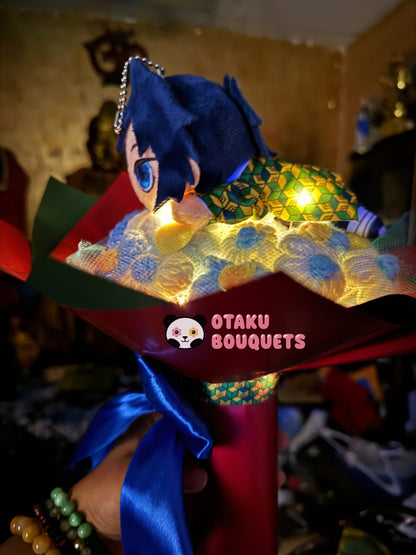 Japanese Plushie Giyu Hashira Laying Demon Slayer Plush Bouquet
