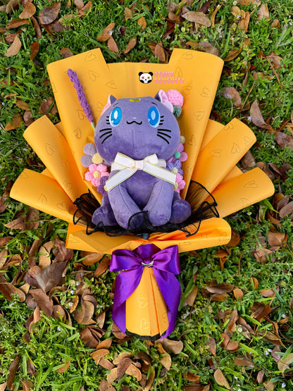 Cat Magical Moon Plush Crochet Flowers Anime Bouquet