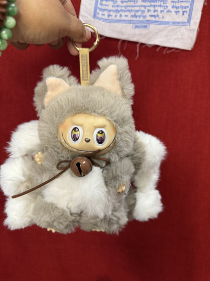 Gray Custom Nine-tailed Handmade Fluffy Labubu