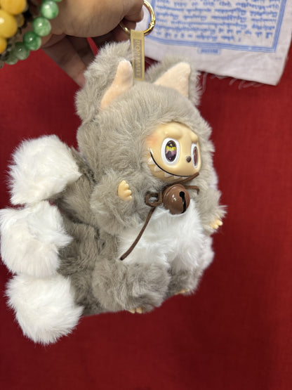 Gray Custom Nine-tailed Handmade Fluffy Labubu