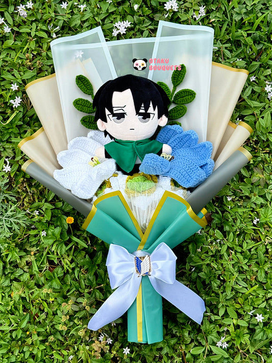 “Short King” Attack on “Giant” Anime Plushie Crochet Flower Bouquet
