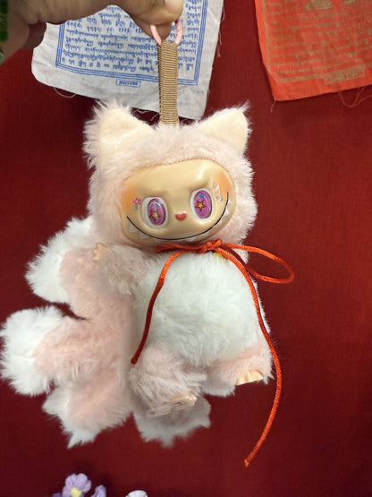 Pink Custom Nine-tailed Handmade Fluffy Labubu