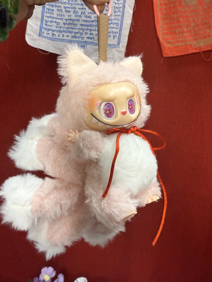 Pink Custom Nine-tailed Handmade Fluffy Labubu