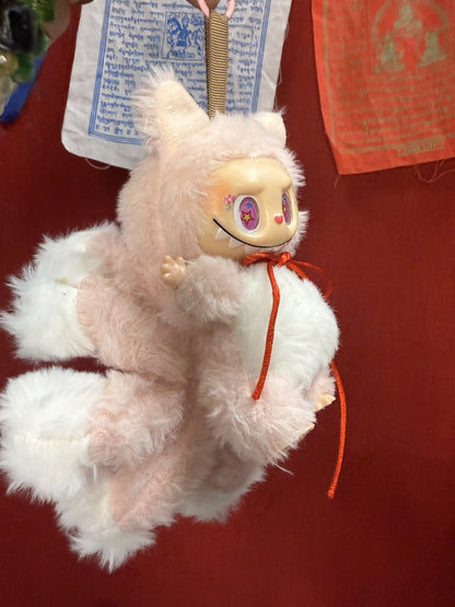 Pink Custom Nine-tailed Handmade Fluffy Labubu