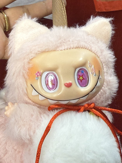 Pink Custom Nine-tailed Handmade Fluffy Labubu