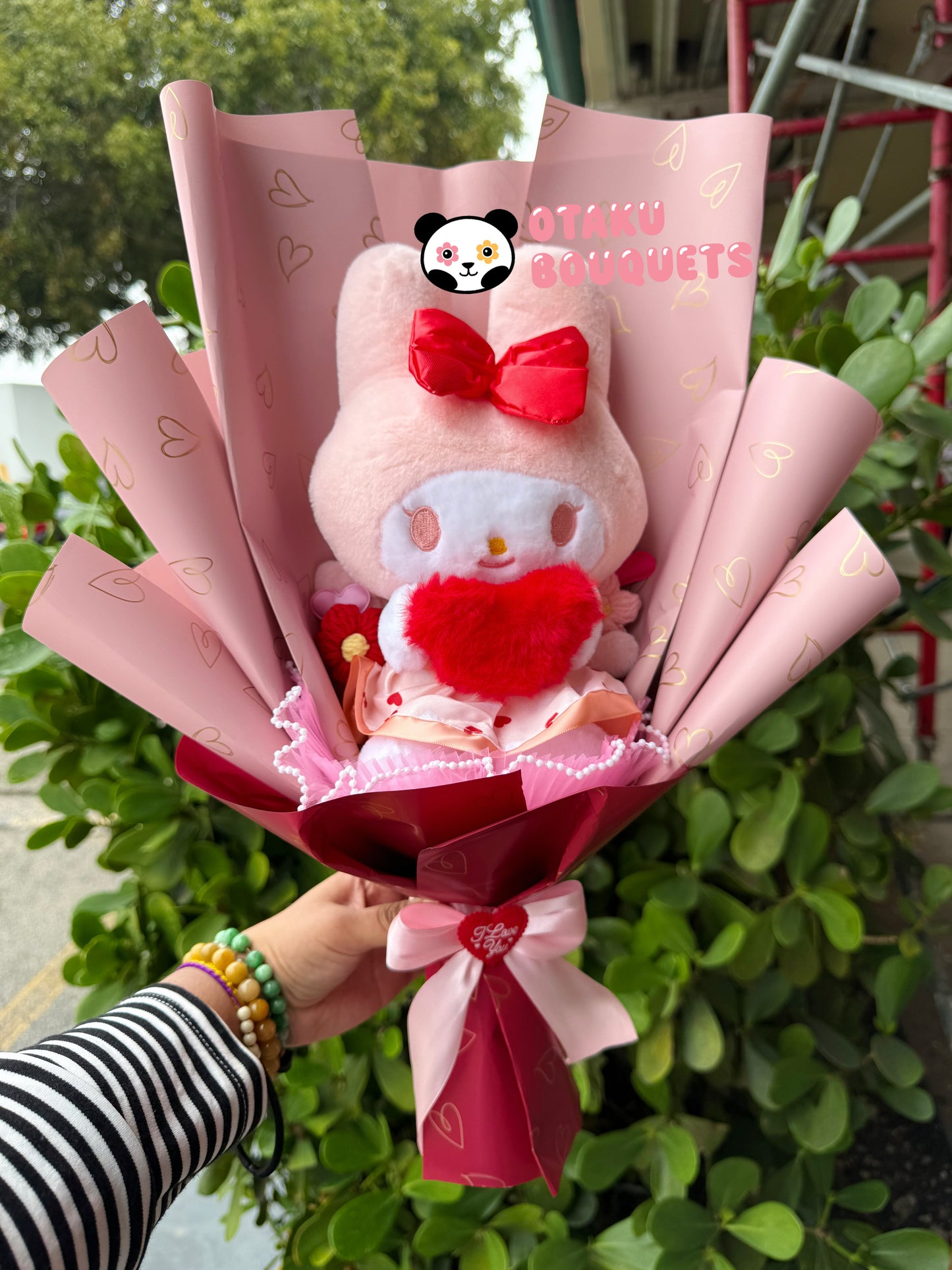 Melody Valentine Blue Heart Plushie Bouquet Gift