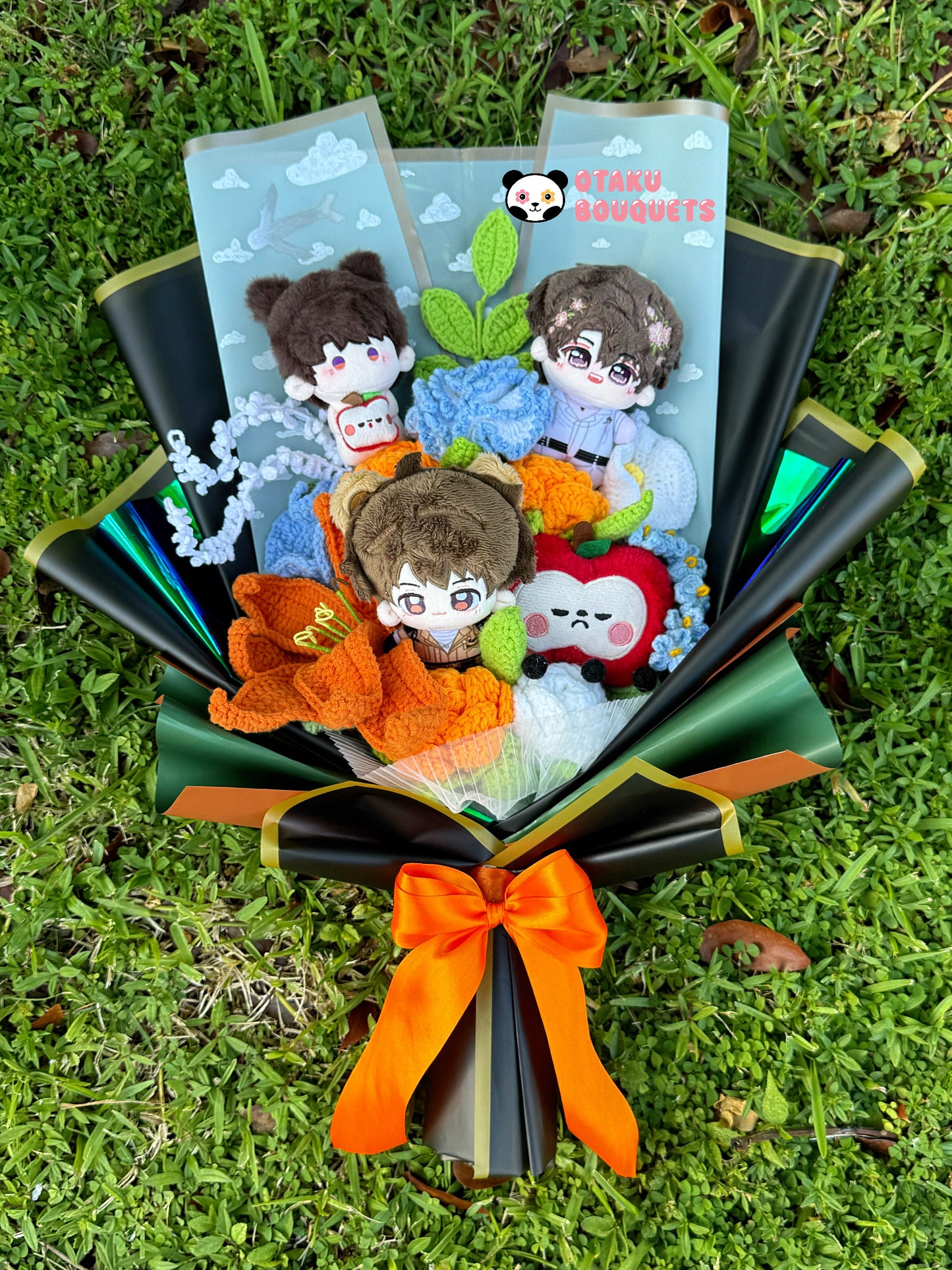 3 Plushie Caleb Love and Deepspace LAD Plushie Crochet Flower Bouquet