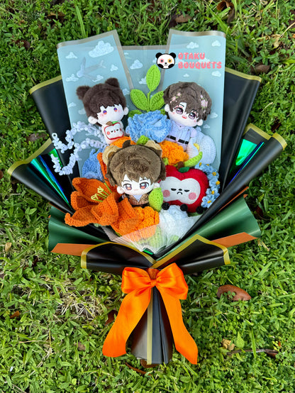 3 Plushie Caleb Love and Deepspace LAD Plushie Crochet Flower Bouquet