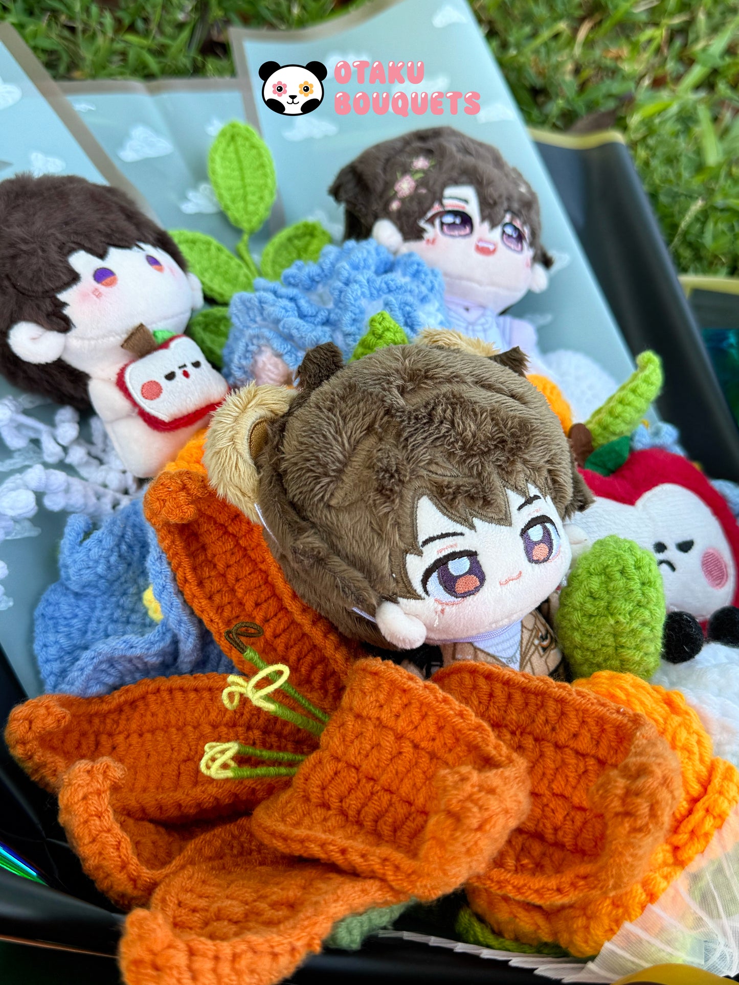 3 Plushie Caleb Love and Deepspace LAD Plushie Crochet Flower Bouquet