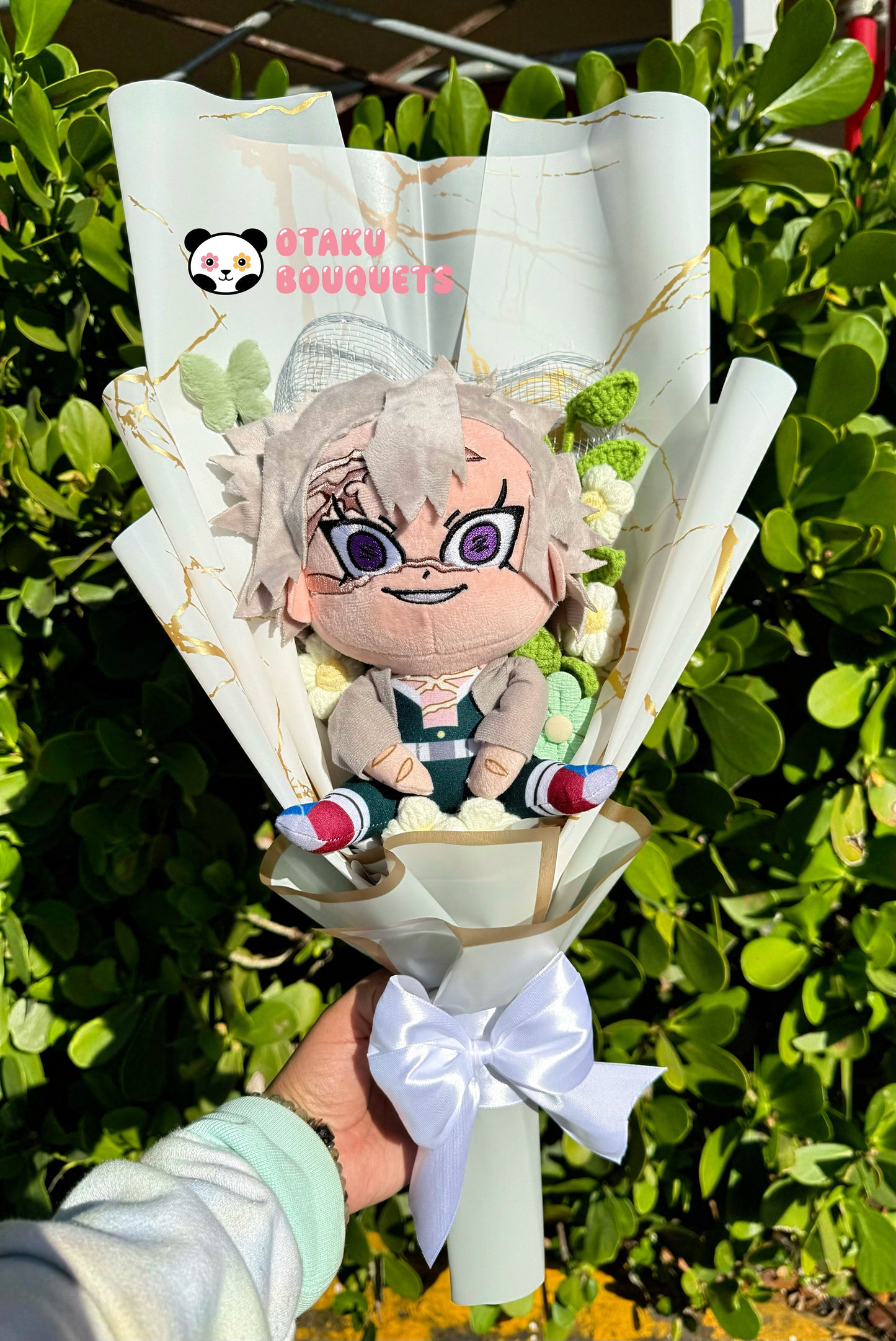 Air Bender Demon “Hunter” Plush Anime Crochet Flowers Bouquet