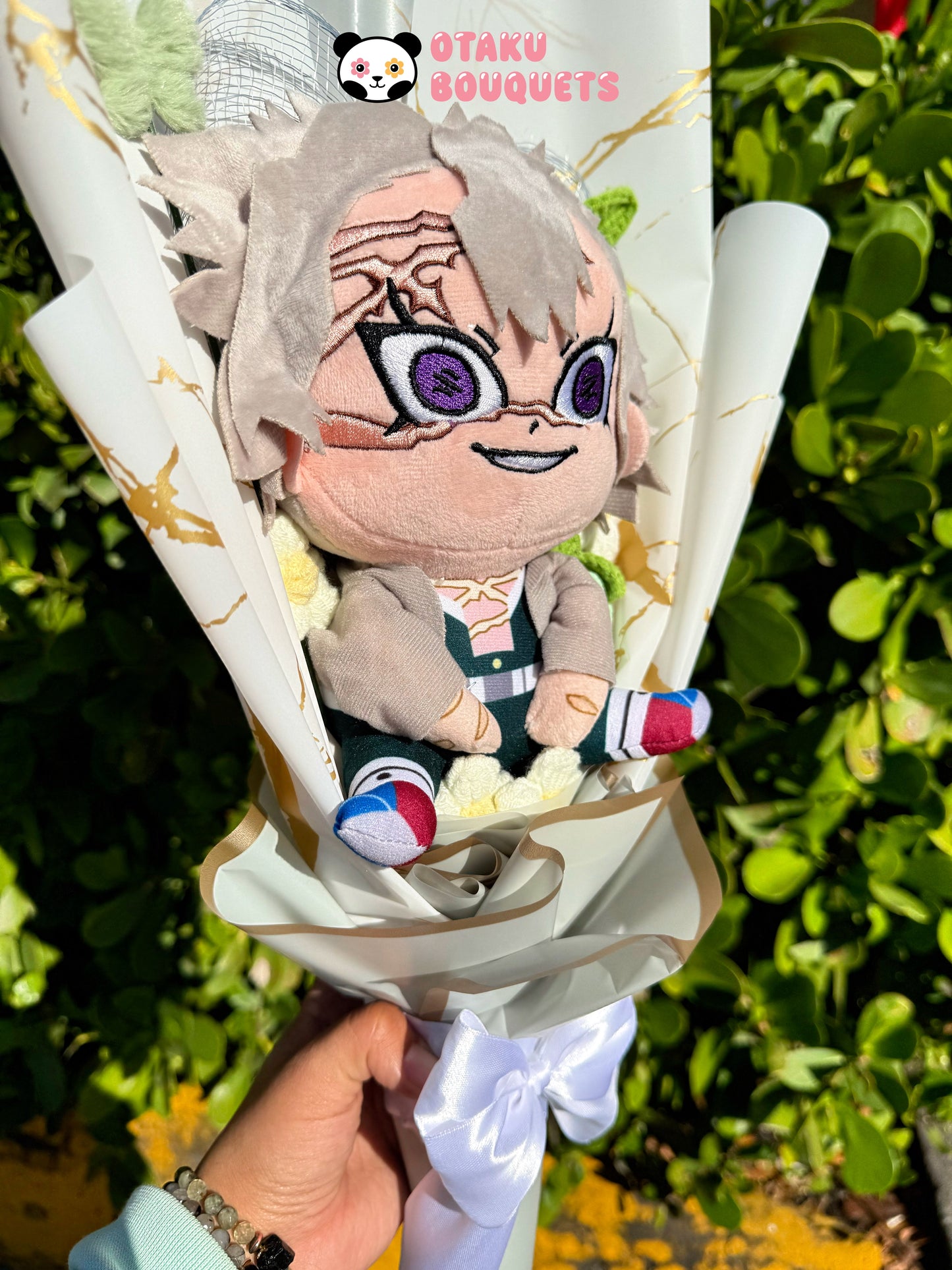 Air Bender Demon “Hunter” Plush Anime Crochet Flowers Bouquet