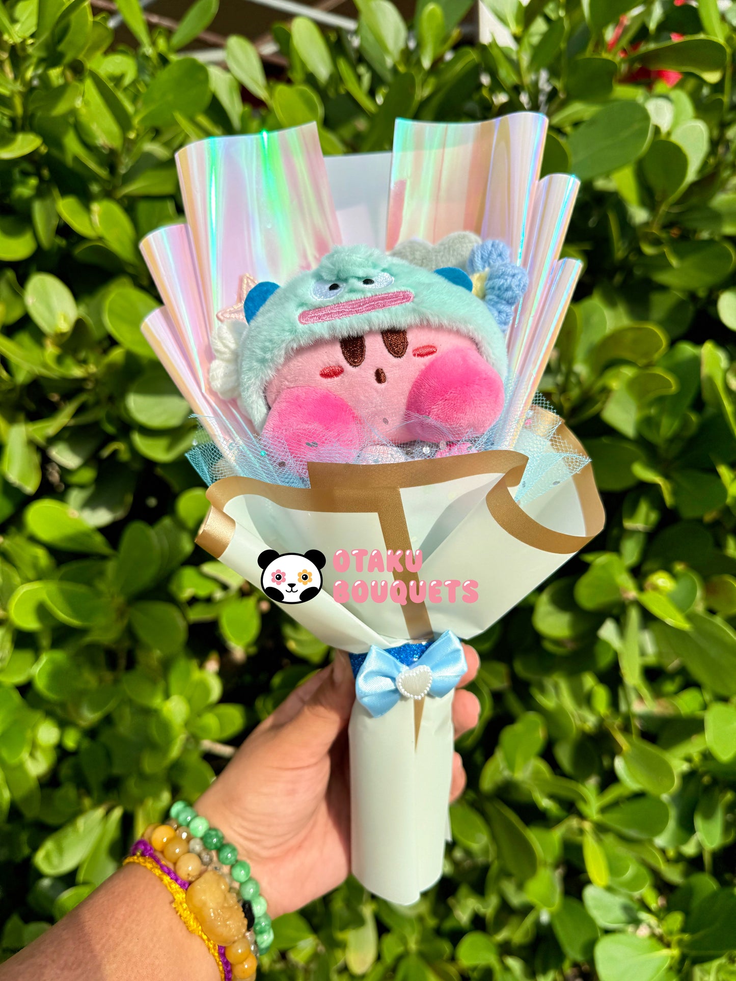 Frog Kirbie Plushie Crochet Flower Bouquet