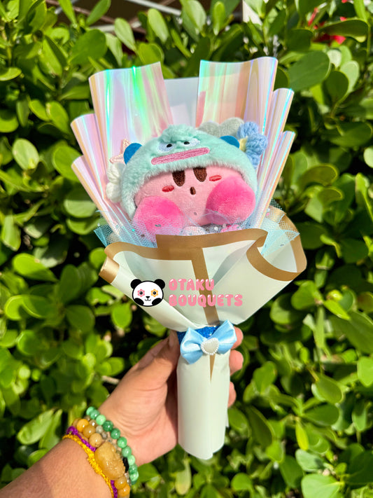 Frog Kirbie Plushie Crochet Flower Bouquet