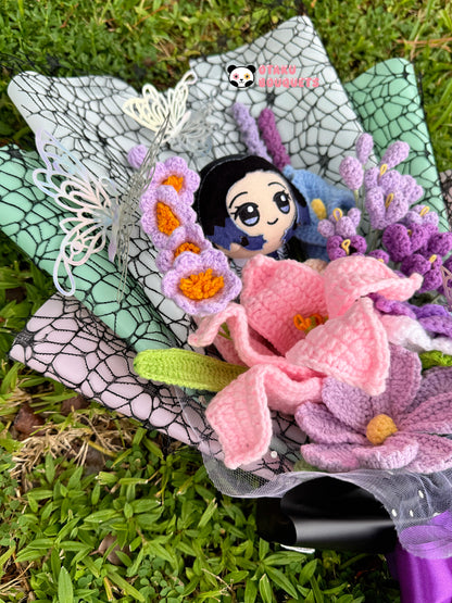 Butterfly Anime Plushie Crochet Flower Bouquet