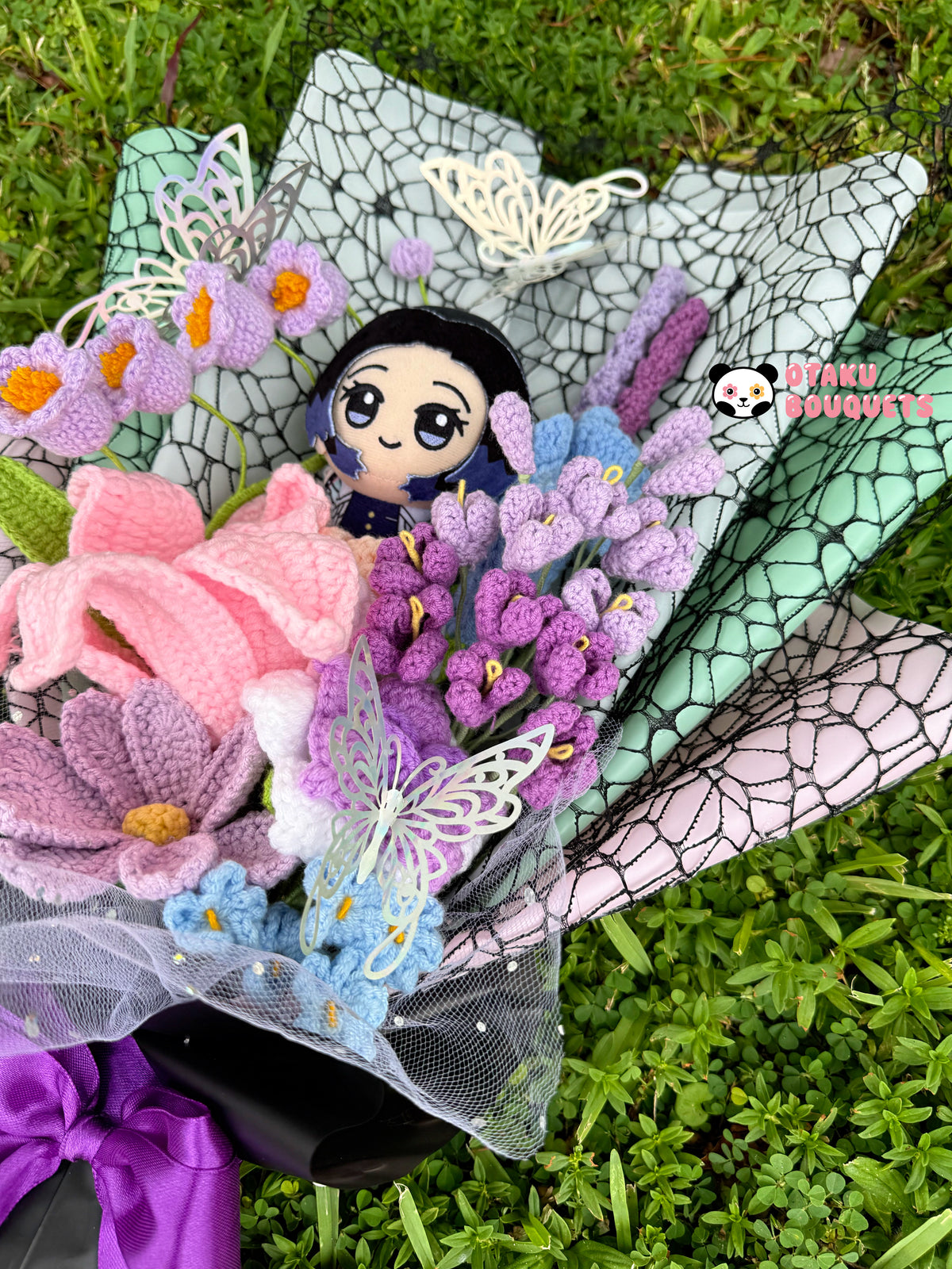 Butterfly Anime Plushie Crochet Flower Bouquet