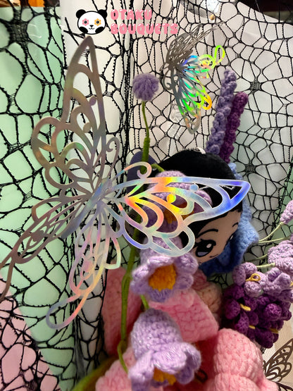 Butterfly Anime Plushie Crochet Flower Bouquet