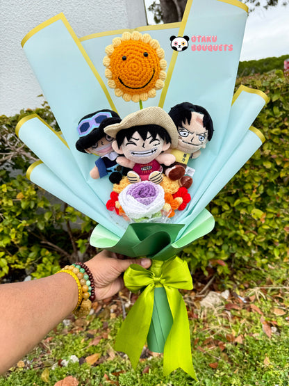 Brothers Over Saki Pirates Anime Plushie Crochet Flower Bouquet