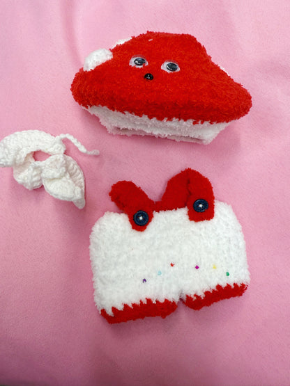 Mushroom Overalls Hat Cute Crochet Labubu Anime Costume Cosplay Clothes