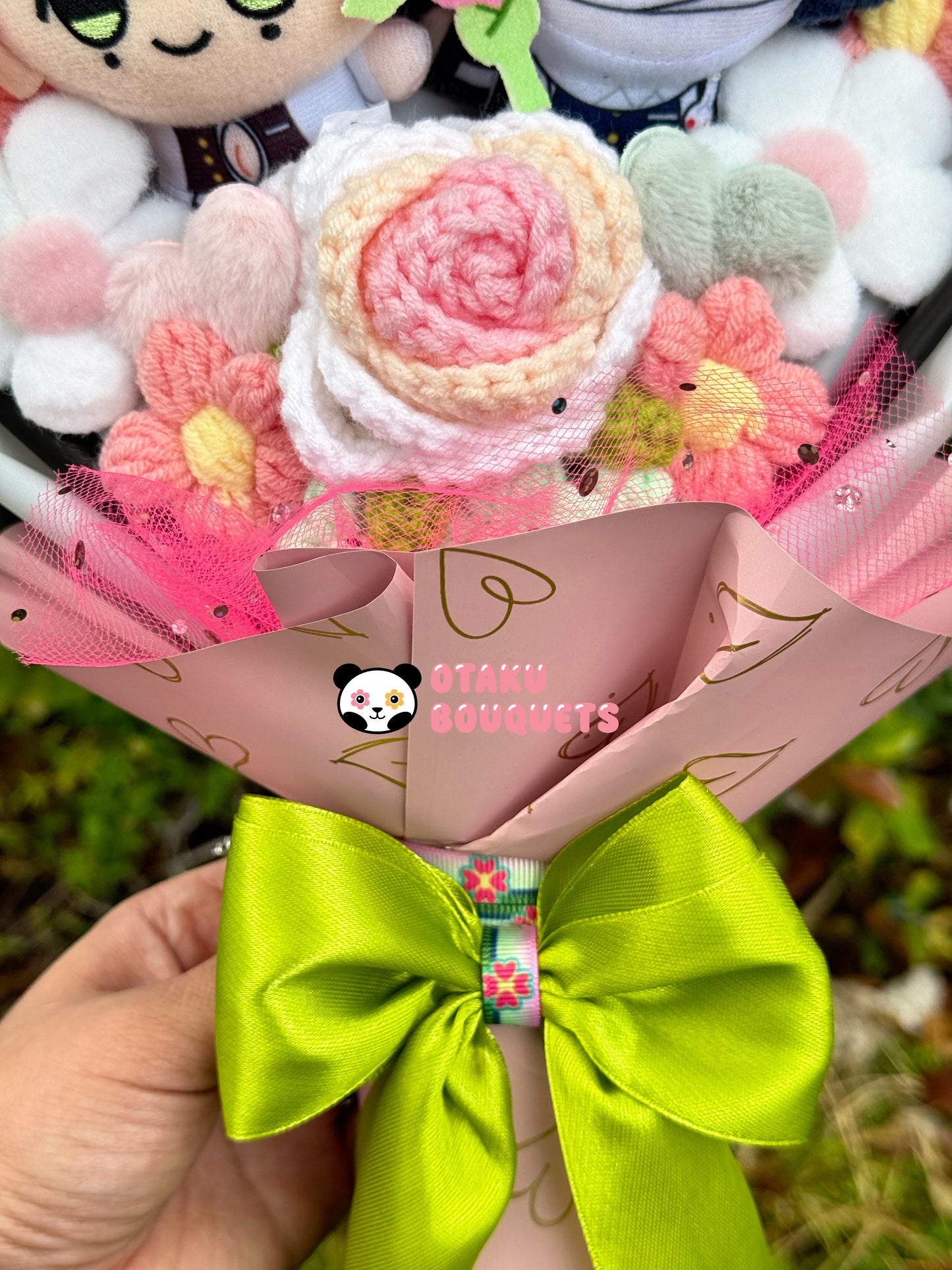 “Love and Snake Bender” Demon “Hunter” Plush Anime Crochet Flowers Bouquet