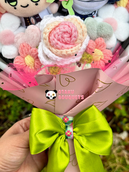 “Love and Snake Bender” Demon “Hunter” Plush Anime Crochet Flowers Bouquet