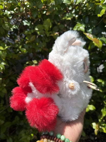 White and Red Custom Nine-tailed Handmade Fluffy Labubu
