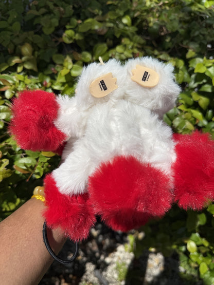 White and Red Custom Nine-tailed Handmade Fluffy Labubu