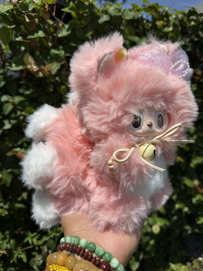 Fluffy Pink Custom Nine-tailed Handmade Labubu