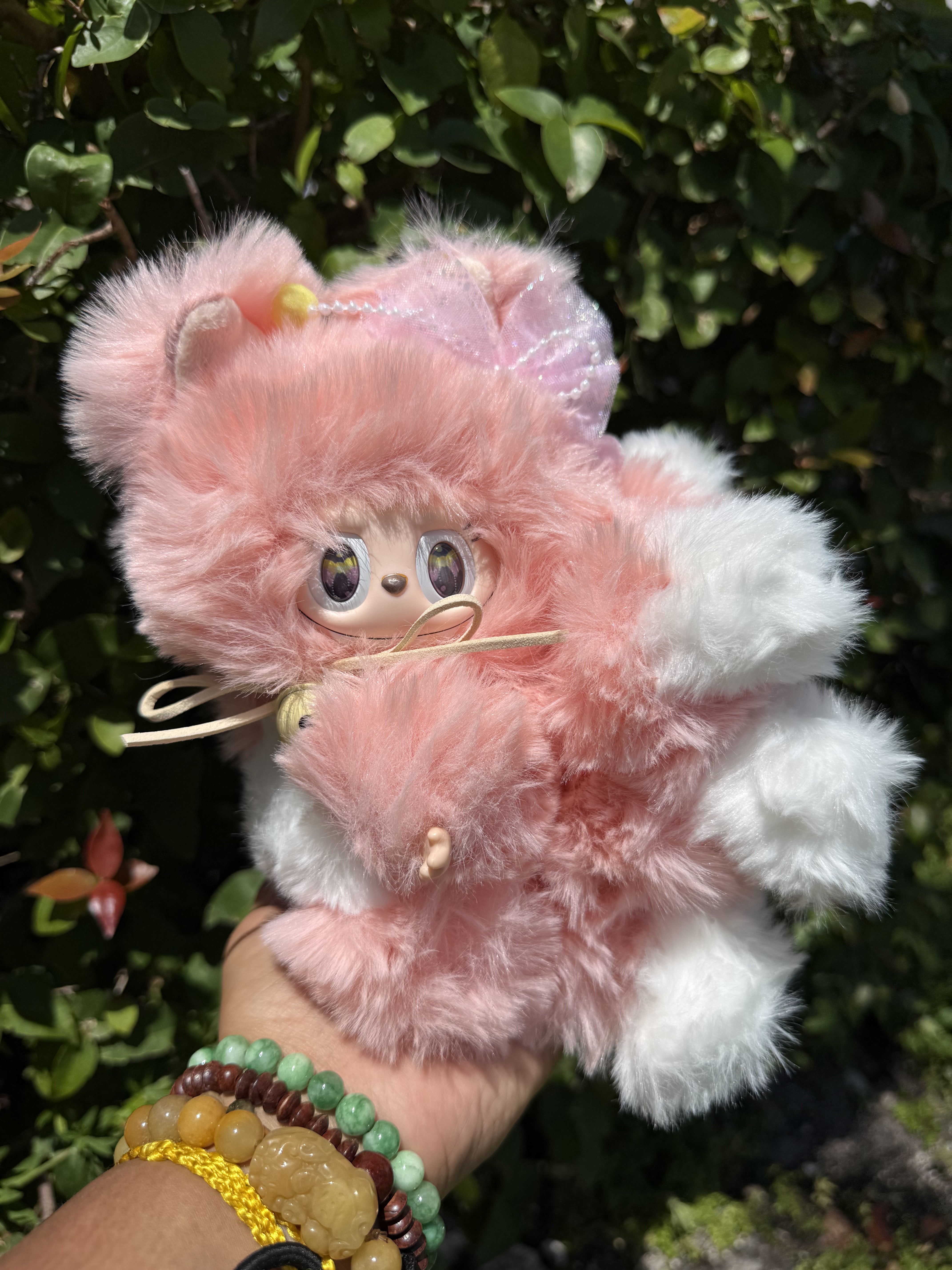 Fluffy Pink Custom Nine-tailed Handmade Labubu