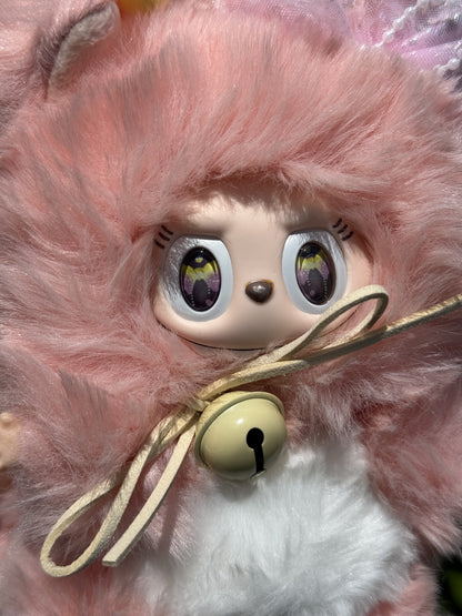 Fluffy Pink Custom Nine-tailed Handmade Labubu