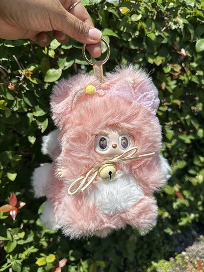 Fluffy Pink Custom Nine-tailed Handmade Labubu