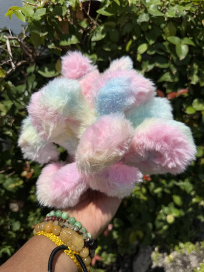 Rainbow Cotton Candy Custom Nine-tailed Handmade Fluffy Labubu