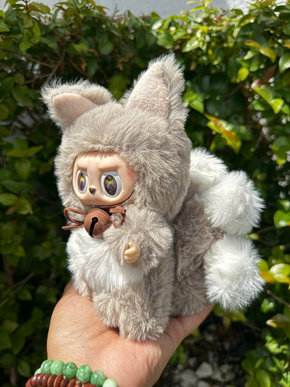 Gray Custom Nine-tailed Handmade Fluffy Labubu