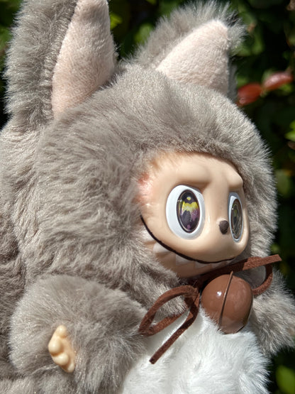 Gray Custom Nine-tailed Handmade Fluffy Labubu