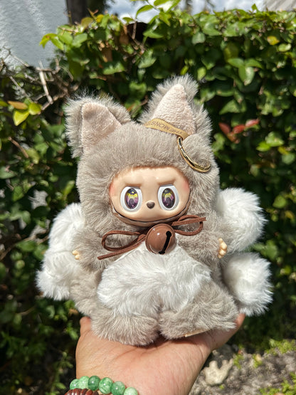 Gray Custom Nine-tailed Handmade Fluffy Labubu