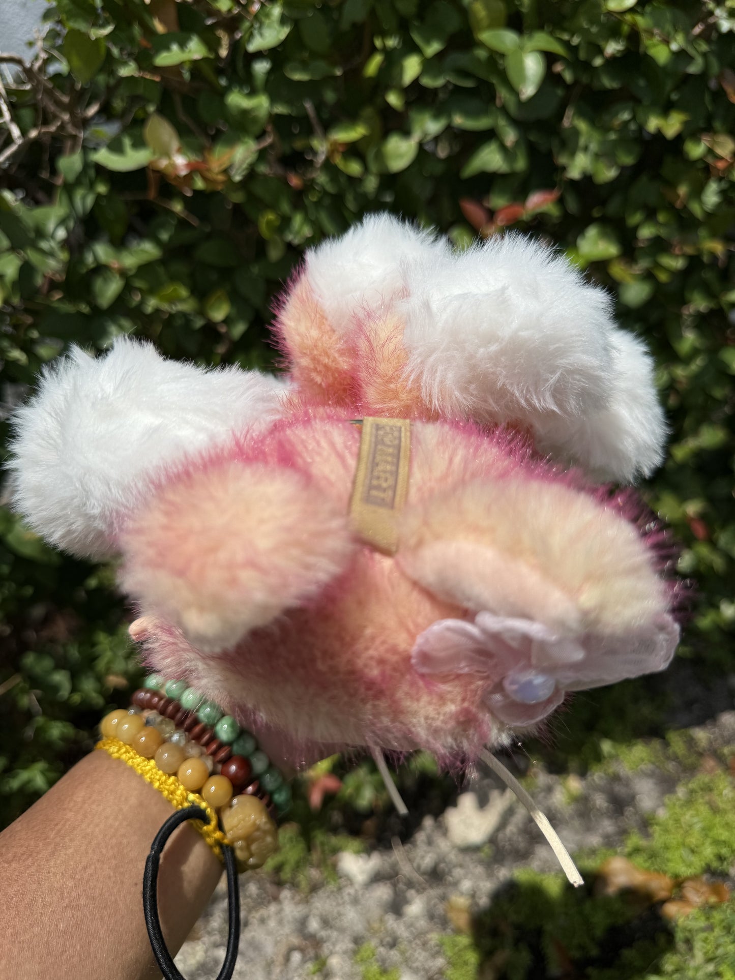 Two Toned Firery Peach Custom Nine-tailed Handmade Fluffy Labubu