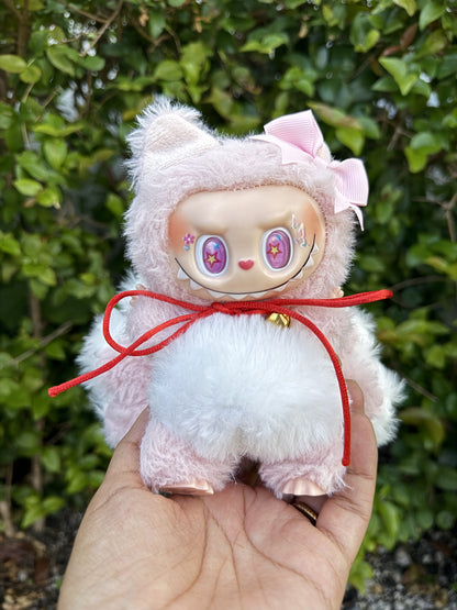 Pink Custom Nine-tailed Handmade Fluffy Labubu