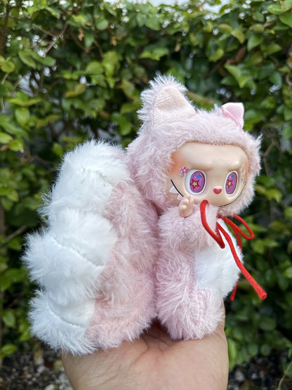 Pink Custom Nine-tailed Handmade Fluffy Labubu