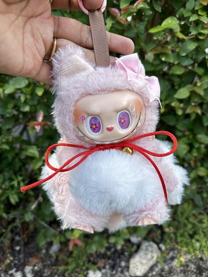 Pink Custom Nine-tailed Handmade Fluffy Labubu