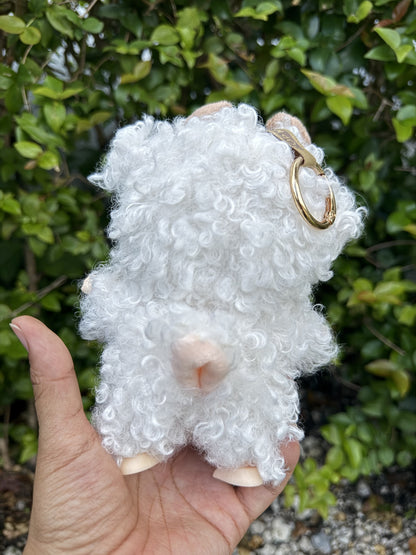 White Curly Cow Custom Handmade Fluffy Labubu
