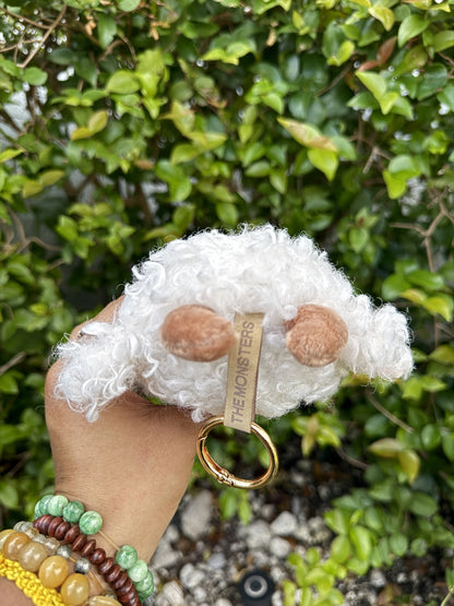 White Curly Cow Custom Handmade Fluffy Labubu