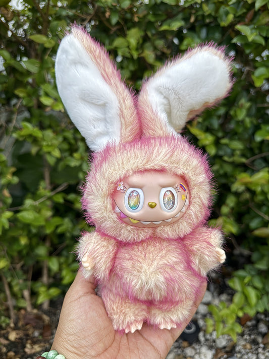 Bunny Rabbit Two Toned Fiery Peach Custom Handmade Fluffy Labubu