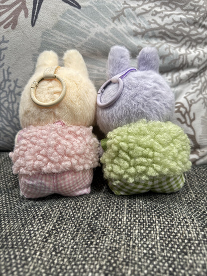 Pink or Green Fluffy Vest Kawaii Cute Doll Labubu Outfit Clothes 17cm