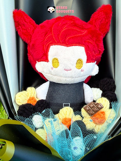 Small Valco Love and Deepspace LAD Plushie Crochet Flower Bouquet
