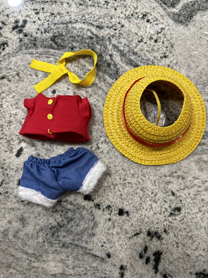 Luffy One Piece Doll Labubu Anime Costume Cosplay Clothes 17cm