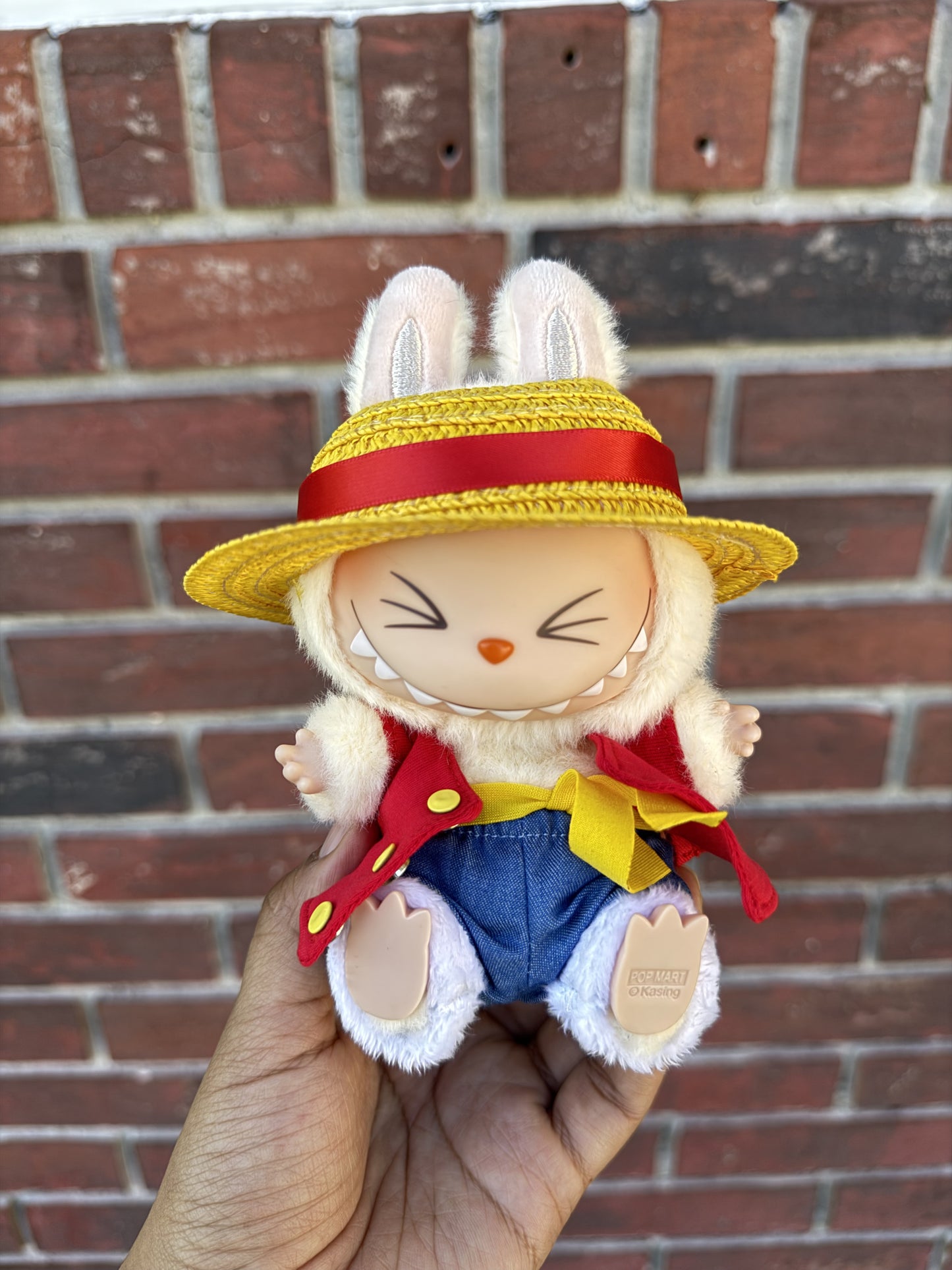 Luffy One Piece Doll Labubu Anime Costume Cosplay Clothes 17cm