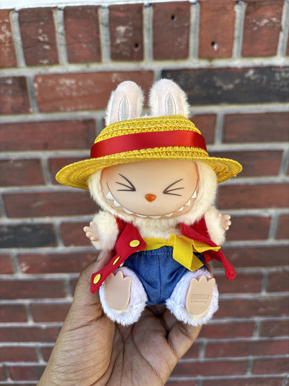 Luffy One Piece Doll Labubu Anime Costume Cosplay Clothes 17cm