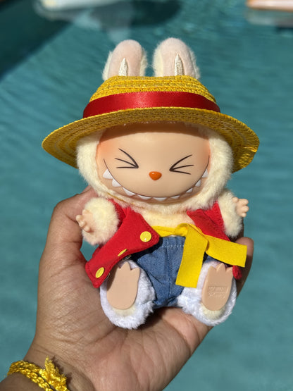 Luffy One Piece Doll Labubu Anime Costume Cosplay Clothes 17cm