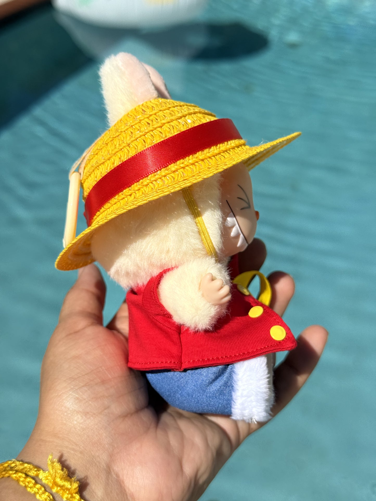 Luffy One Piece Doll Labubu Anime Costume Cosplay Clothes 17cm