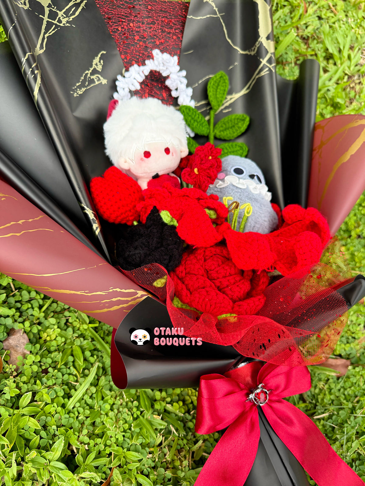 Sylus Love and Deepspace LAD Plushie Crochet Flower Bouquet