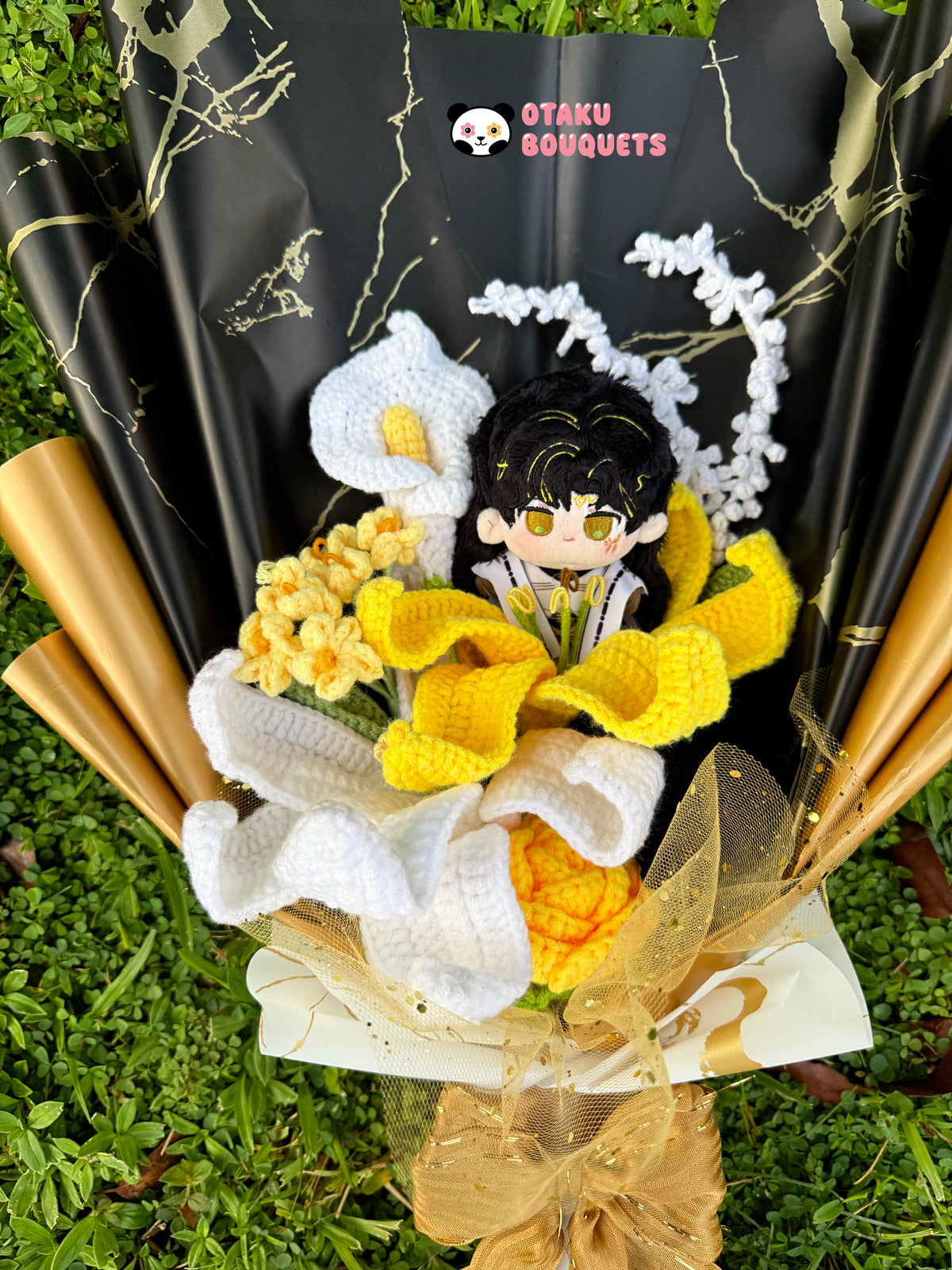 Mythic Zayne Love and Deepspace LAD Plushie Crochet Flower Bouquet